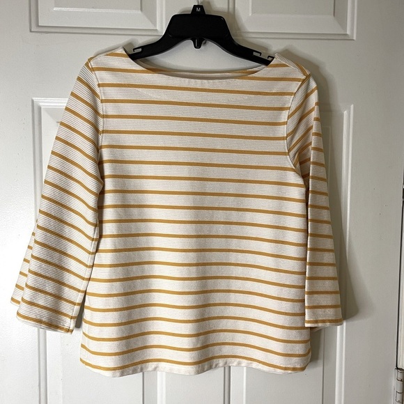 Old Navy Tops - COld Navy‎ yellow stripes top with wide cuff.